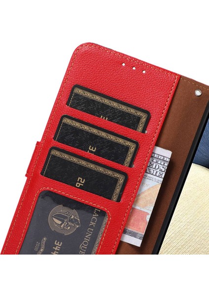 Khazneh For Nothing Phone(2)Çizilmez Telefon Kabuğu Litchi Doku Cüzdan Standı Rfıd Engelleme Pu Deri Kılıf-Kırmızı (Yurt Dışından) indirimleri