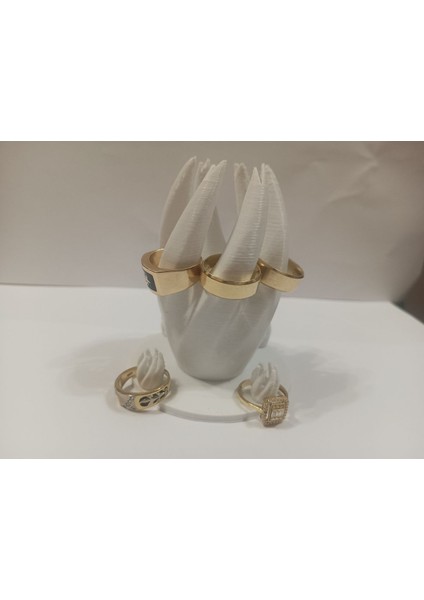 Beyaz El Şekilli Yüzük ve Takı Organizeri, Yeni Versiyon, Şık ve Kullanışlı Tasarım