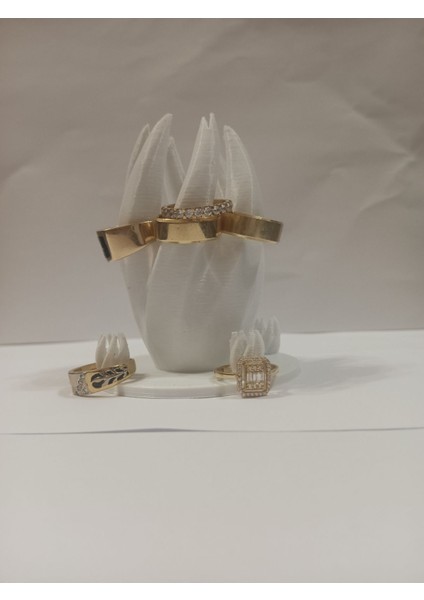 Beyaz El Şekilli Yüzük ve Takı Organizeri, Yeni Versiyon, Şık ve Kullanışlı Tasarım modelleri