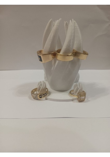 Beyaz El Şekilli Yüzük ve Takı Organizeri, Yeni Versiyon, Şık ve Kullanışlı Tasarım fırsatları