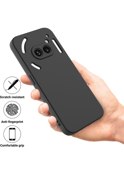 Hiçbir Şey Için Telefon (2A) El Kayışlı Kılıf Yumuşak Astarlı Sıvı Silikon Telefon Kılıfı-Siyah (Yurt Dışından) fiyatları