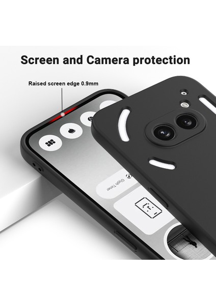 Hiçbir Şey Için Telefon (2A) El Kayışlı Kılıf Yumuşak Astarlı Sıvı Silikon Telefon Kılıfı-Siyah (Yurt Dışından) fırsatları
