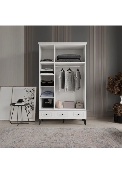 Nil 3 Kapak Beyaz Gardırop modelleri