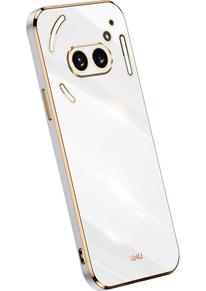 Xınlı For Nothing PHONE(2A)TPU Kılıf Galvanik Kenar Koruyucu Telefon Kılıfı-Beyaz (Yurt Dışından)
