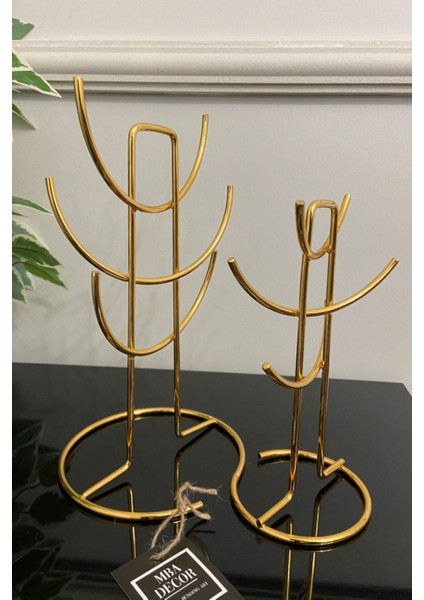 Iki Adet Gold Takı Standı, Düzenleyici ve Dekoratif, 26X21CM, Şık Tasarım fiyatları