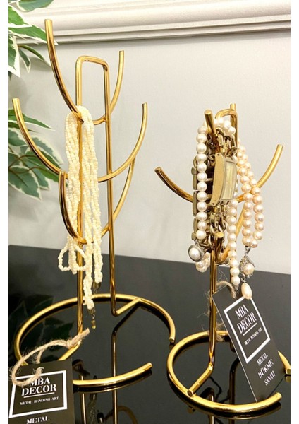 Iki Adet Gold Takı Standı, Düzenleyici ve Dekoratif, 26X21CM, Şık Tasarım modelleri