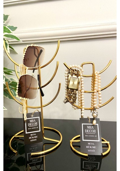 Iki Adet Gold Takı Standı, Düzenleyici ve Dekoratif, 26X21CM, Şık Tasarım fırsatları