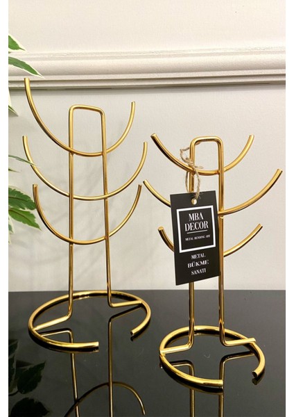 Iki Adet Gold Takı Standı, Düzenleyici ve Dekoratif, 26X21CM, Şık Tasarım indirimleri