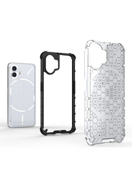 Hiçbir Şey Için Telefon(2)Petek Dokulu Telefon Kılıfı Tpu+Pc Düşmeye Dayanıklı Arka Kapak-Gri (Yurt Dışından)
