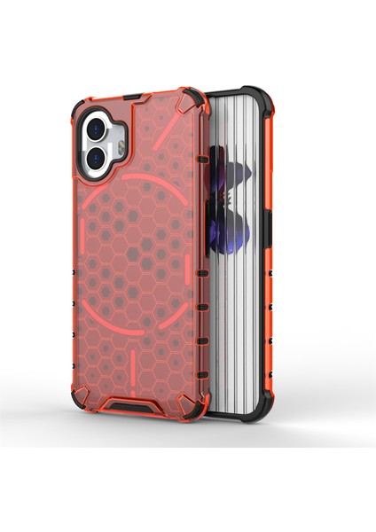 Hiçbir Şey Için Telefon(2)Petek Dokulu Telefon Kılıfı Tpu+Pc Düşmeye Dayanıklı Arka Kapak-Kırmızı (Yurt Dışından)