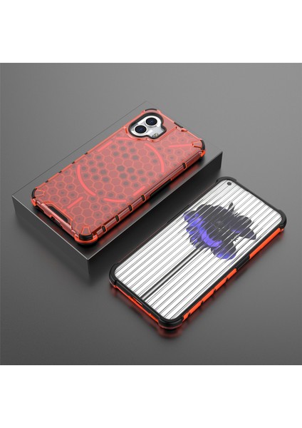 Hiçbir Şey Için Telefon(2)Petek Dokulu Telefon Kılıfı Tpu+Pc Düşmeye Dayanıklı Arka Kapak-Kırmızı (Yurt Dışından) fırsatları