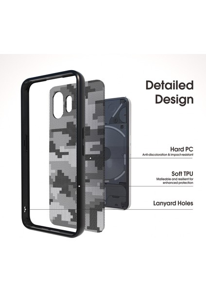 Ibmrs For Nothing Telefon(2)Kılıflar Darbeye Dayanıklı Tpu+Pc Telefon Kılıfı Ince Uyumlu Kabuk-Izgara Kamuflaj (Yurt Dışından) fiyatları