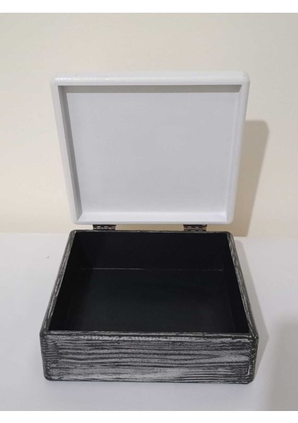 El Boyamalı Ahşap Dekoratif ve Takı Kutusu, 20X20X7,5 Cm, Şık ve Kullanışlı Tasarım fırsatları