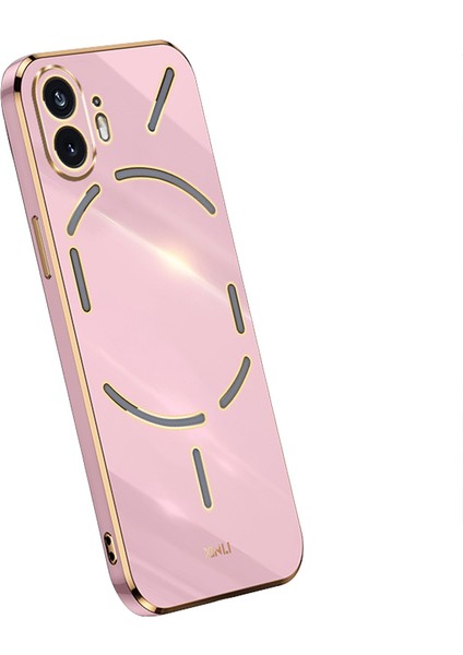Xınlı For Nothing Phone(2)Elektrokaplama Altın Kenarlı Çizilmez Telefon Kılıfı Tpu Koruma Kılıfı-Mor (Yurt Dışından)