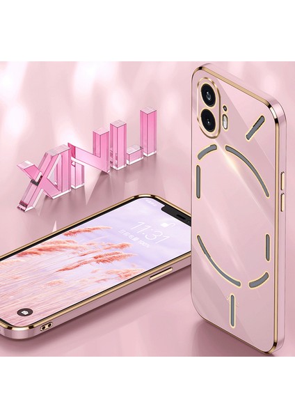 Xınlı For Nothing Phone(2)Elektrokaplama Altın Kenarlı Çizilmez Telefon Kılıfı Tpu Koruma Kılıfı-Beyaz (Yurt Dışından) fiyatları