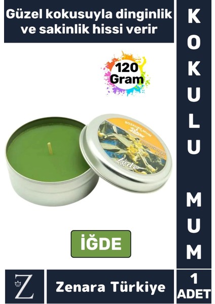 Özel Metal Kutu Arınma Huzur Meditasyon Yoga Esans Sakinlik Veren Dekoratif Oda Kokusu Mum 120 Gram