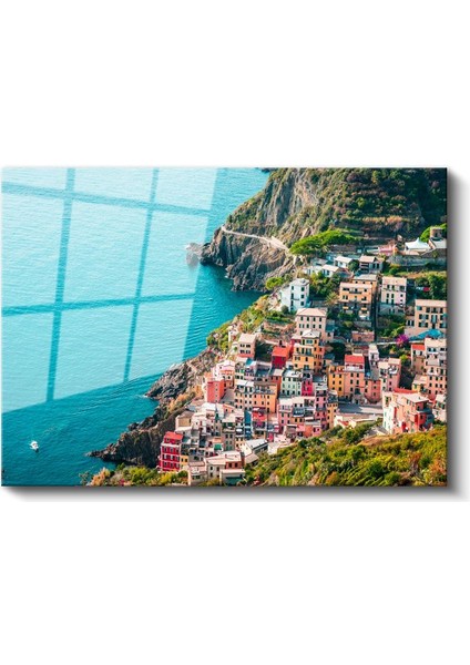 Cinque Terre - Italyan Sahil Kasabası Cam Tablo fiyatları
