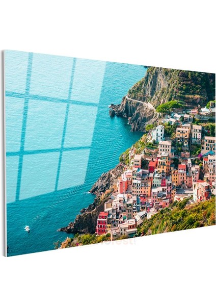 Cinque Terre - Italyan Sahil Kasabası Cam Tablo modelleri
