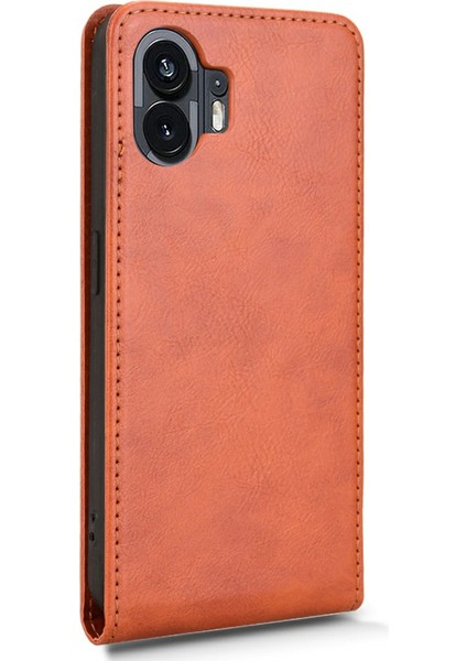 Hiçbir Şey Için Telefon(2)Kart Yuvalı Kılıf Manyetik Dikey Kapaklı Deri Telefon Kılıfı-Turuncu (Yurt Dışından) modelleri