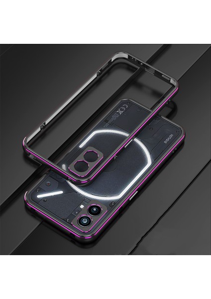 Hiçbir Şey Için Telefon (2A) Metal Çerçeve Tampon Kılıf Minimalist Telefon Kılıfı Kamera Lens Koruyucu Ile-Siyah/mor (Yurt Dışından) indirimleri