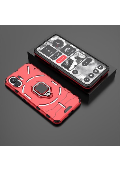 Hiçbir Şey Için Telefon (2) Sert Pc + Yumuşak Tpu Telefon Arka Kapağı Döndürülebilir Halka Tutucu Ayaklı Telefon Kılıfı-Kırmızı (Yurt Dışından) fırsatları