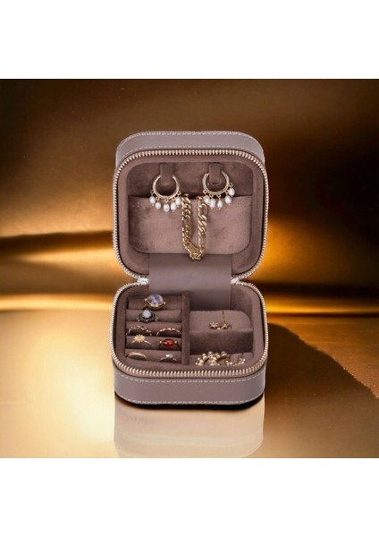 Şık Deri Seyahat Takı Organizer, Küpe, Yüzük, Kolye Düzenleyici fiyatları