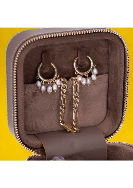 Şık Deri Seyahat Takı Organizer, Küpe, Yüzük, Kolye Düzenleyici fırsatları