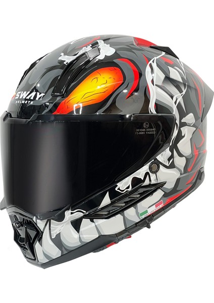 Sw 868 Cannıbal Güneş Vizörlü Parlak Full Face Kask