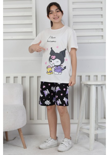 I Love Kuromi Baskılı Kısa Kollu Şort Pijama Takımı fiyatları