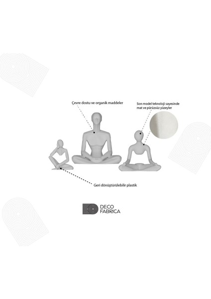 Beyaz Üçlü Yoga Heykeli, Şık ve Zarif Dekoratif Heykel Seti modelleri