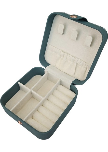 Yeşil Mini Deri Takı ve Mücevher Çantası 10x10 cm modelleri