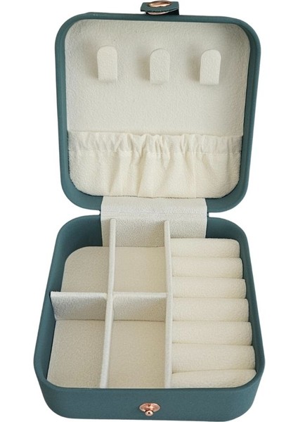 Yeşil Mini Deri Takı ve Mücevher Çantası 10x10 cm fırsatları