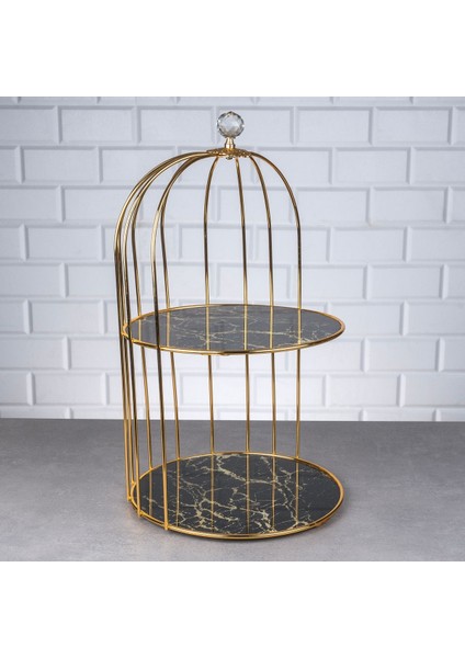 Iki Katlı Kafes Desenli Elmas Detaylı Büyük Raf ve Düzenleyici Parfümlük modelleri