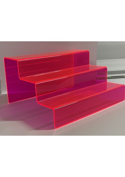 3 Katlı Merdiven Stand 30CM Fuşya - Şık ve Fonksiyonel Dekorasyon Aracı