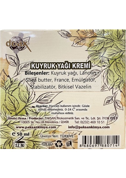 Kuyruk Yağı Kremi 50 ml