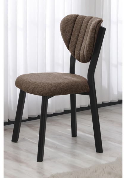 Elma Modeli Kare Mutfak Masa Sandalye Takımı, 4 Sandalye 1 Sabit Beyaz Masa 70X70 Cm, Keten Kumaş