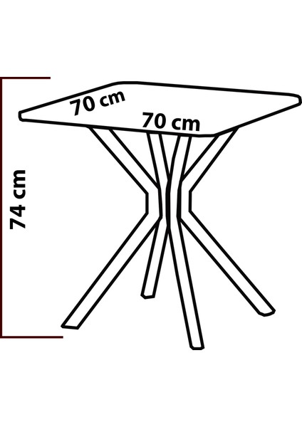 Elma Modeli Kare Mutfak Masa Sandalye Takımı, 4 Sandalye 1 Sabit Beyaz Masa 70X70 Cm, Keten Kumaş