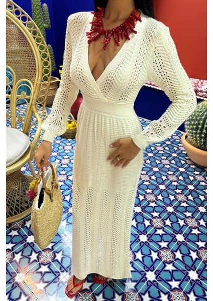 Derin Yaka Triko Elbise 2856 fırsatları