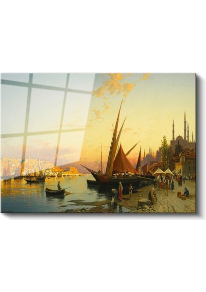 Istanbul Silueti - Altın Boynuz Manzarası Cam Tablo fiyatları