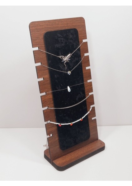 Ahşap Kahverengi Kolye Standı, Zarif ve Doğal Tasarım, Şık Aksesuar Sergileme. modelleri