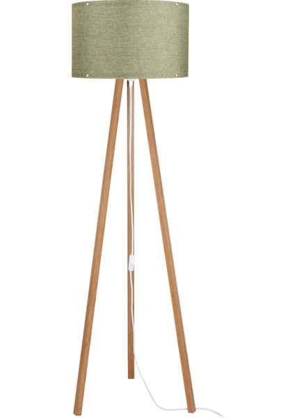 Lambader Abajur Yeşil 3 Ayaklı Tripod Kumaş Ahşap Üç Ayak fırsatları