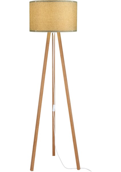 Lambader Abajur Yeşil 3 Ayaklı Tripod Kumaş Ahşap Üç Ayak indirimleri