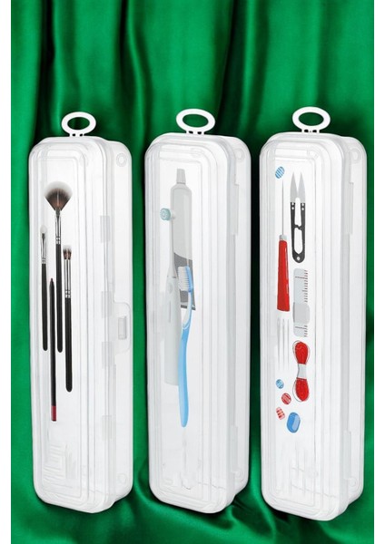 Beyaz Çok Amaçlı Organizer Kutu, 3 Adet, Pratik ve Şık Tasarım