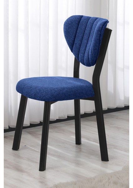 Elma Modeli Yuvarlak Mutfak Masa Sandalye Takımı, 4 Sandalye 1 Sabit Ceviz Masa 90X90 Cm, Keten Kumaş