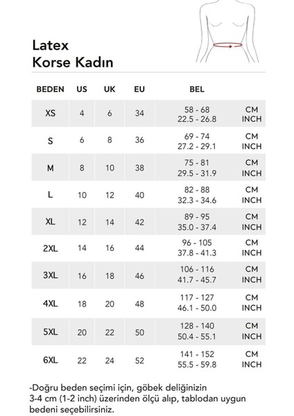 Latex Korse Ten modelleri