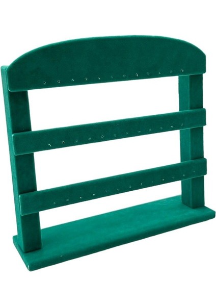 3 Kat Küpe Standı, Yeşil Renkli, Şık ve Pratik Takı Düzeni