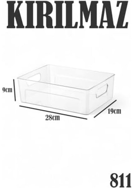 Şeffaf Buzdolabı Düzenleyici, Dayanıklı ve Pratik Organizer, 28X19X9CM