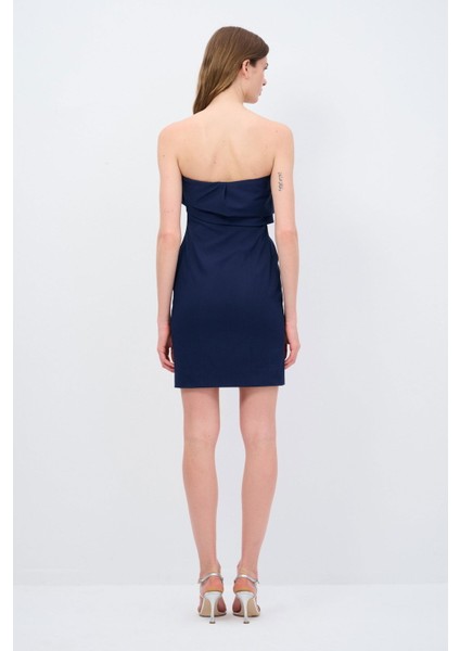 Straplez Mini Elbise Lacivert 12444852000
