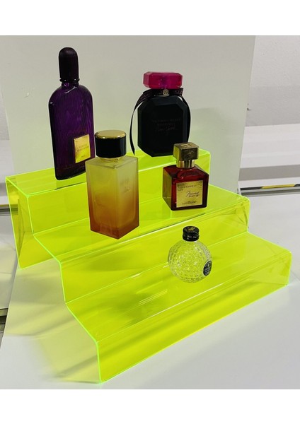 3 Katlı Fosforlu Yeşil Merdiven Stand, 30CM Neon Yeşil, Şık ve Pratik Tasarım fiyatları