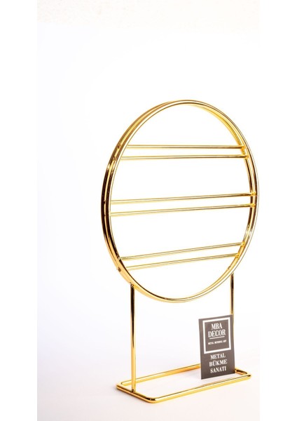 Altın Renk Metal Takı Kutusu, Düzenleyici ve Dekoratif Aksesuar.